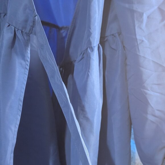 NWOT Monki Women Long Sleeve Midi Wrap Front Side Tie Dress Blue Size 38 (US 6) - Picture 8 of 15